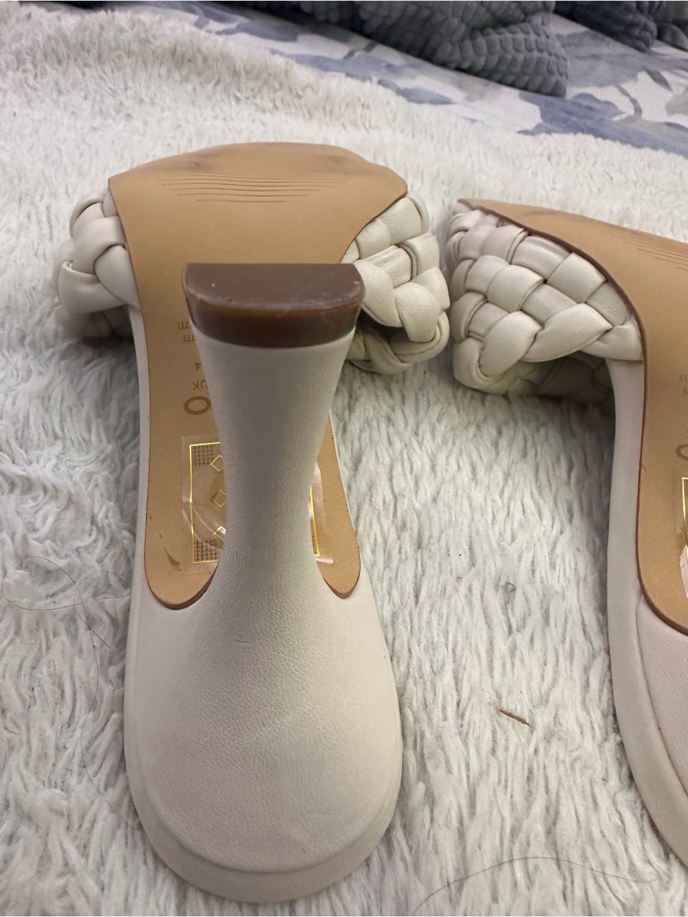 ALDO Women's Cream Braided Slide Heels Size 6.5 - Picture 5 of 6